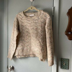 LUSH cropped sweater H & M marled Tweed Fuzzy beige small medium